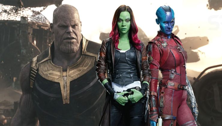 Thanos tra Nebula e Gamora 