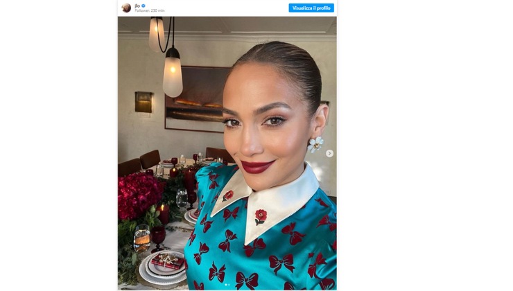 Il profilo Instagram di JLo