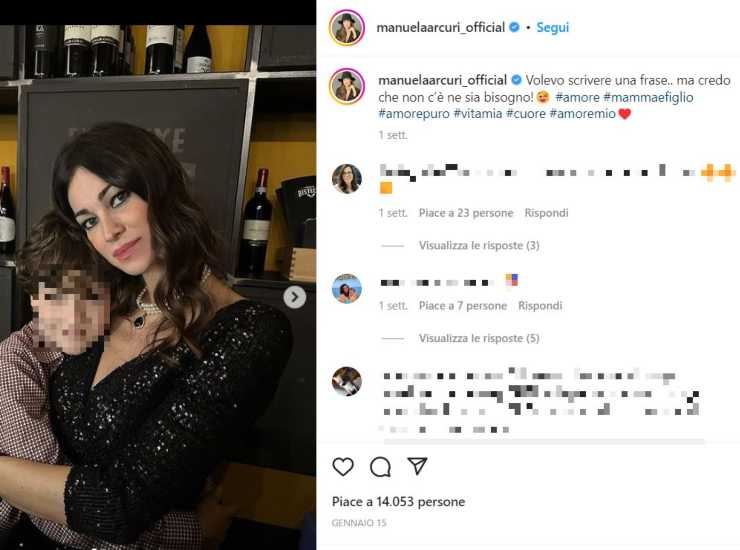 Manuela Arcuri mostra il suo bellissimo figlio Mattia di 8 anni su Instagram