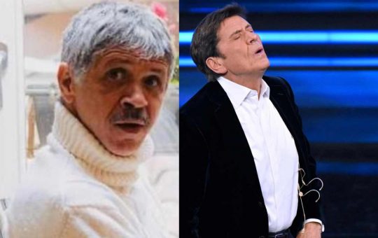 Il figlio di Gianni Morandi davanti alla sua lapide