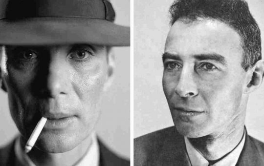 Robert Oppenheimer e l'attore Cillian Murphy