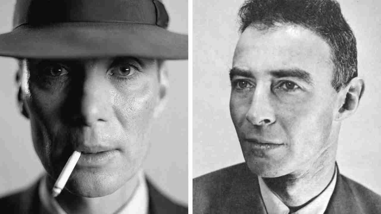 Robert Oppenheimer e l'attore Cillian Murphy